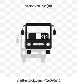 Bus icon, vector illustration. Flat design style