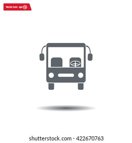 Bus icon, vector illustration. Flat design style
