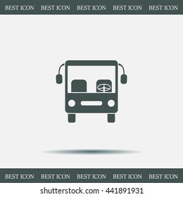Bus icon, vector illustration. Flat design style