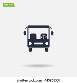 Bus icon, vector illustration. Flat design style