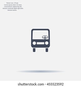 Bus icon, vector illustration. Flat design style