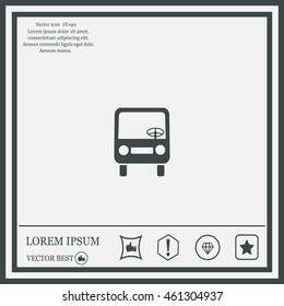 Bus icon, vector illustration. Flat design style