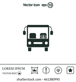 Bus icon, vector illustration. Flat design style