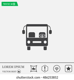 Bus icon, vector illustration. Flat design style