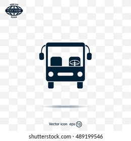 Bus icon, vector illustration. Flat design style