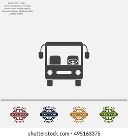Bus icon, vector illustration. Flat design style