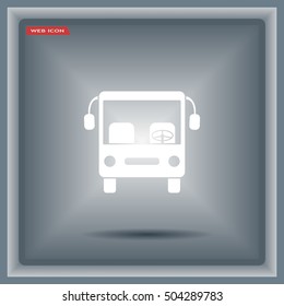 Bus icon, vector illustration. Flat design style