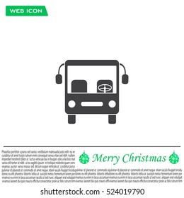 Bus icon, vector illustration. Flat design style