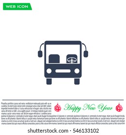 Bus icon, vector illustration. Flat design style