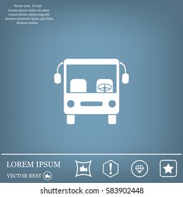 Bus icon, vector illustration. Flat design style