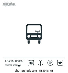 Bus icon, vector illustration. Flat design style
