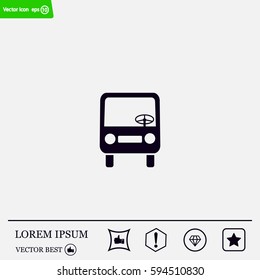 Bus icon, vector illustration. Flat design style