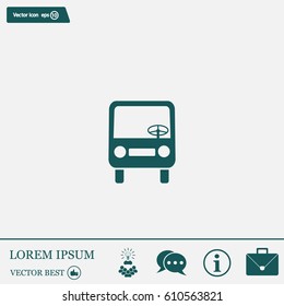 Bus icon, vector illustration. Flat design style