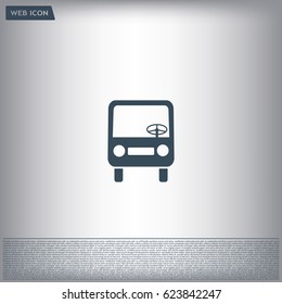 Bus icon, vector illustration. Flat design style
