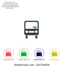 Bus icon, vector illustration. Flat design style