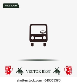 Bus icon, vector illustration. Flat design style