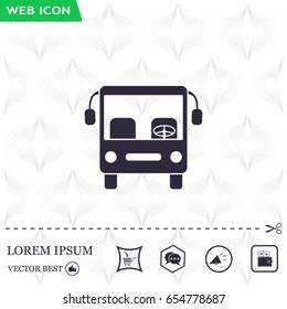 Bus icon, vector illustration. Flat design style