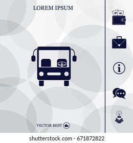 Bus icon, vector illustration. Flat design style
