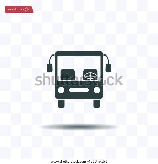 Bus icon,\
vector illustration. Flat design\
style