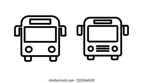 Ilustración vectorial de icono de bus. símbolo y signo de bus. símbolo de transporte