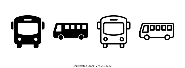 Icono de autobús Ilustración vectorial. símbolo de autobús y símbolo. símbolo de transporte