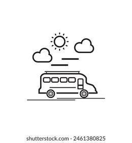 BUS ICON VECTOR ILLUSTRATION SYMBOL DESIGN