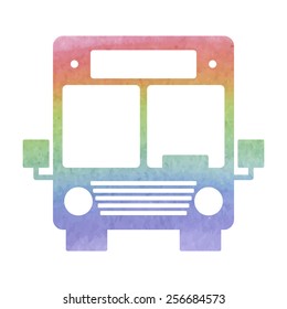 Bus icon. Vector illustration. Watercolor effect