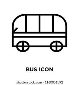 Bus icon vector isolated on white background, Bus transparent sign , line or linear sign, element design in outline style