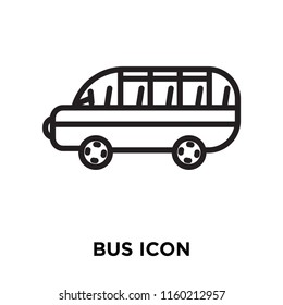 Bus icon vector isolated on white background, Bus transparent sign , linear symbol and stroke design elements in outline style