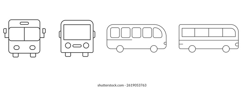 Bus Icon vector isolated on white background. Black bus vector icon .