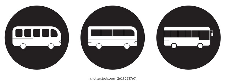 Bus Icon vector isolated on white background. Black bus vector icon .