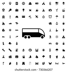 Bus icon vector isolated on white background. set of filled tourism icons.
