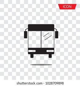 bus icon vector isolated, Public transportation symbols on transparent background.