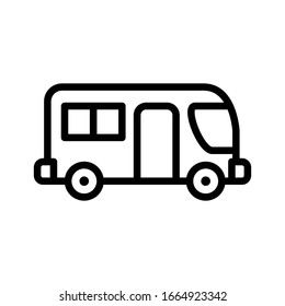 Estilo de línea vectorial de icono de bus