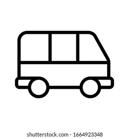 Bus icon vector line style