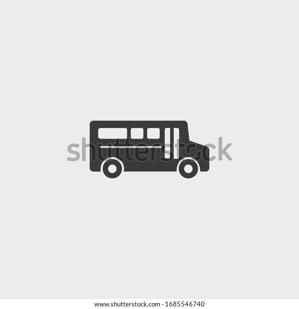 bus icon. bus vector\
on gray background