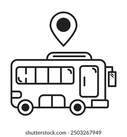 Vector del icono del autobús en el fondo blanco