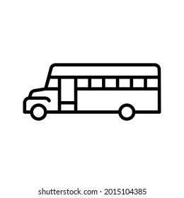 Vector de icono de bus. Señal de ilustración de transporte público. Símbolo de viaje o logotipo.