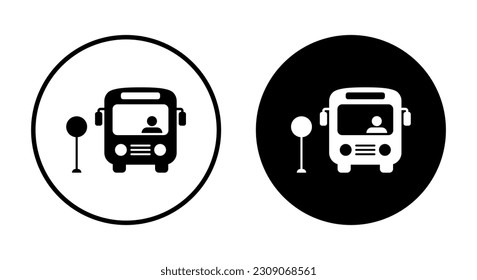 Vector de icono de bus. Símbolo de estación de transporte público