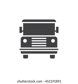 bus icon vector, public transport solid logo, pictogram isolated on white, pixel perfect illustration