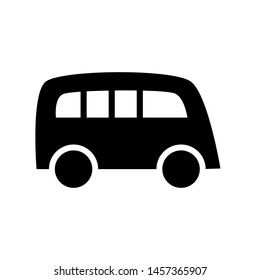 Bus Icon Vector , School Business Travel Company , Template Logo Design Emblem Isolated Illustration , Outline Solid Background White
