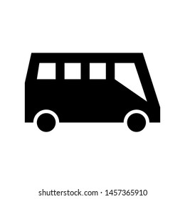 Bus Icon Vector , School Business Travel Company , Template Logo Design Emblem Isolated Illustration , Outline Solid Background White
