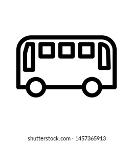 Bus Icon Vector , School Business Travel Company , Template Logo Design Emblem Isolated Illustration , Outline Solid Background White
