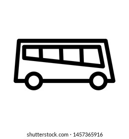 Bus Icon Vector , School Business Travel Company , Template Logo Design Emblem Isolated Illustration , Outline Solid Background White
