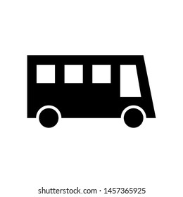 Bus Icon Vector , School Business Travel Company , Template Logo Design Emblem Isolated Illustration , Outline Solid Background White
