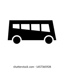 Bus Icon Vector , School Business Travel Company , Template Logo Design Emblem Isolated Illustration , Outline Solid Background White
