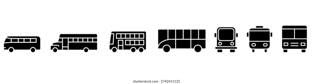 Bus icon vector set. Autobus Illustration sign collection. Omnibus symbol. Public transport logo. transport web icons.
