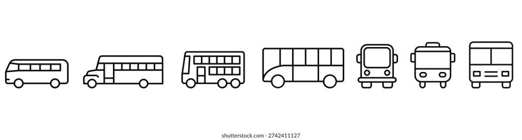 Bus icon vector set. Autobus Illustration sign collection. Omnibus symbol. Public transport logo. transport web icons.
