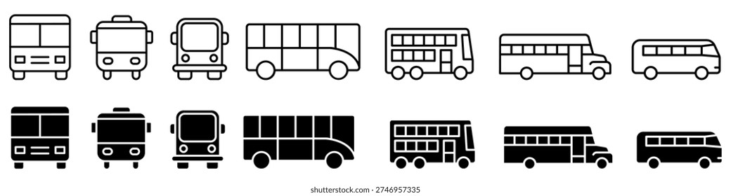 Bus icon vector set. Autobus Illustration sign collection. Omnibus symbol. Public transport logo. transport web icons.