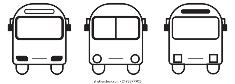 Bus icon vector set on a white background.